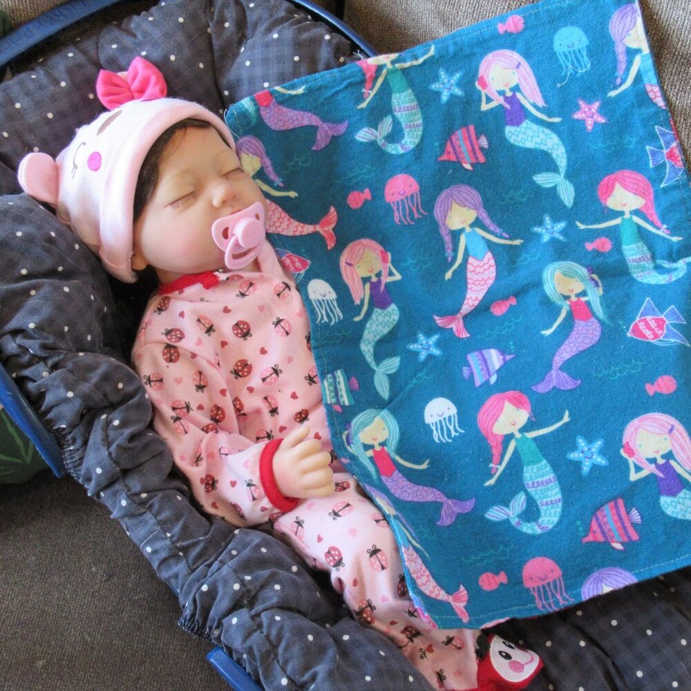 Baby burp cloth flannel burp rag changing pad pet mat nap blanket mermaids ariel